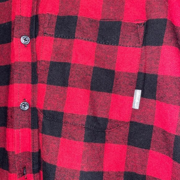 Eddie Bauer Mens XL Red & Black Plaid Button-Up Shirt - Picture 2 of 7